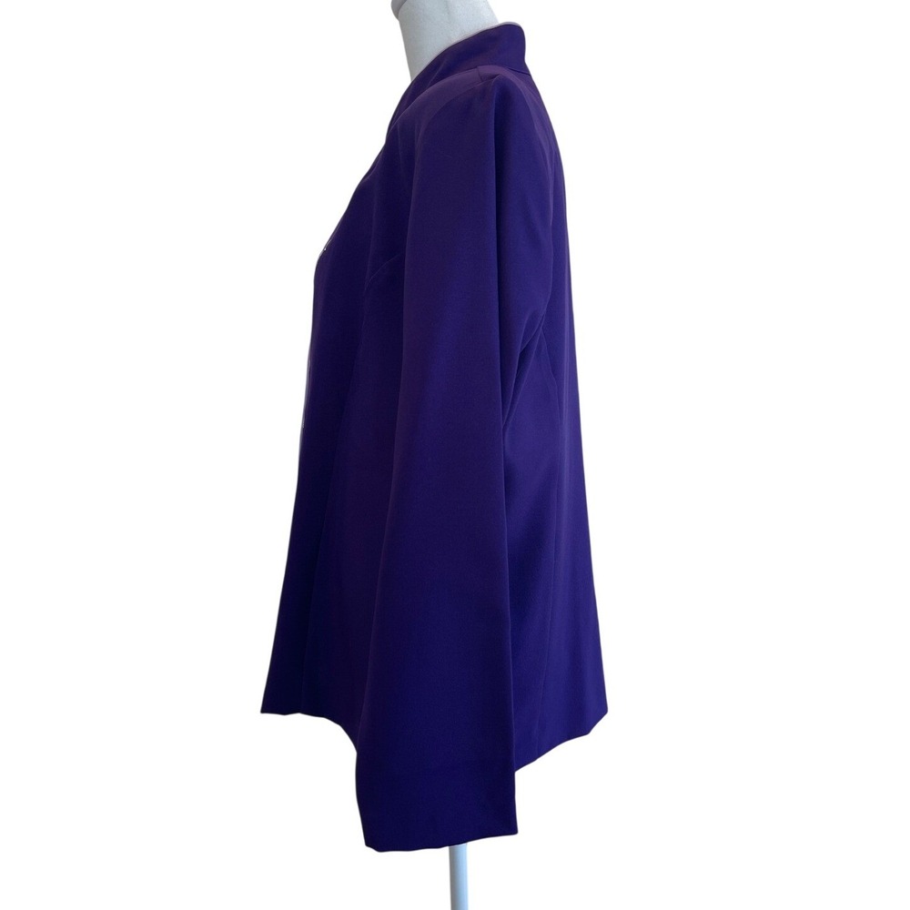 Sara Morgan for Haband Purple Embroidered Open Front Jacket Blazer Womens Medium - Picture 5 of 8